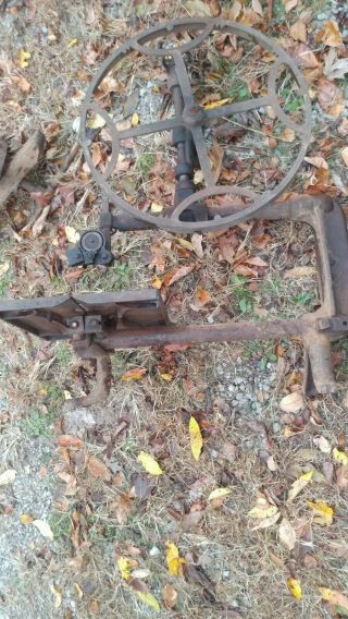 Early Antique Band Saw Cast Iron Parts 21 In.  Wheel Steampunk Man Cave So Cool