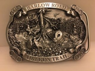Rare Limited Edition Bicentennial Oregon Trail Barlow Road Belt Buckle