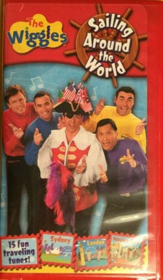 Rare The Wiggles Sailing Around The World Vhs Tape Very Duracase Clamshell