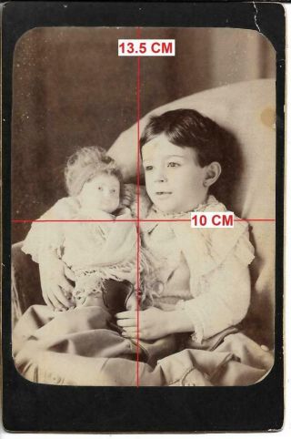 ITALY ANTIQUE ' 800 POST MORTEM PHOTO YOUNG GIRL WITH DOLL 3