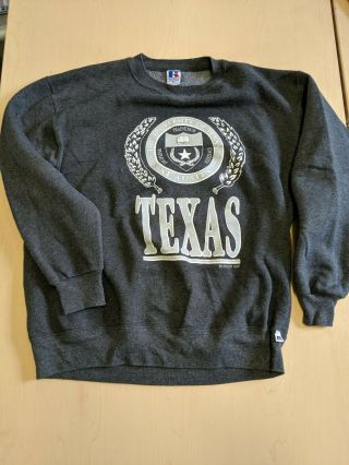 Vintage Russel Usa Gray University Of Texas Austin Sweater Rare