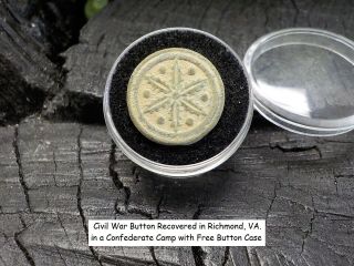 Old Rare Vintage Antique Civil War Relic Button Confederate Camp Richmond Va.