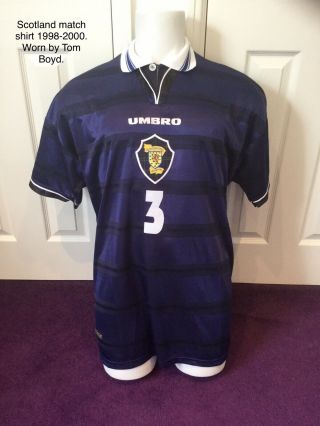 Scotland Celtic Tom Boyd Match Worn Player Issue Vintage Rare Shirt 1998
