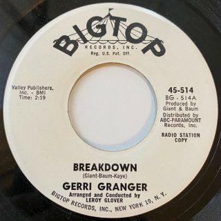Gerri Granger " Breakdown " (big Top) Rare Northern Soul 45 Hear