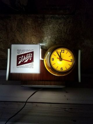Vintage Schlitz Rare Beer Keg Lighted Clock We 
