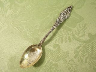 Sterling Souvenir Spoon " Les Six Fleurs " (1901) By R&b " Centralia,  Ill.  "