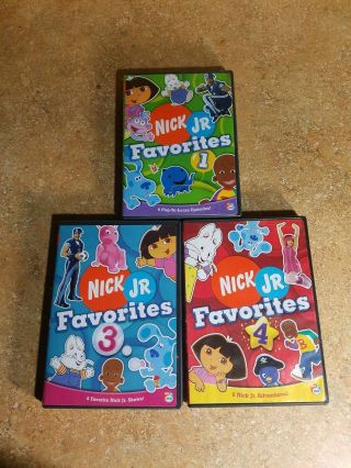 Nickelodeon Nick Jr.  Favorites Volumes 1,  3,  4 (rare Set) (3 Dvds)
