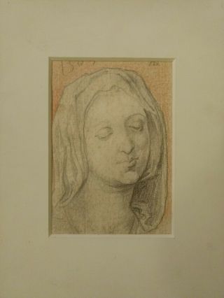 Rare Old Master Drawing Female Portrait