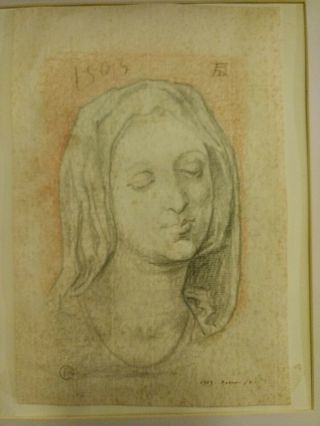 RARE Old Master Drawing Female Portrait 3