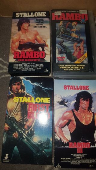 Rambo Trilogy,  Cartoon Vhs Rare Oop Htf