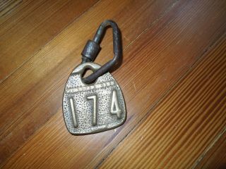 Webster City,  Iowa Brass Cattle Tag Antique Collectible