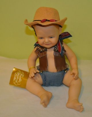 Rare Franklin Heirloom Porcelain Doll " Little Duke " John Wayne Baby