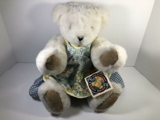 Large White Vermont Teddy Bear - Vintage 1992 Jointed 21 " With Clothes And Tag