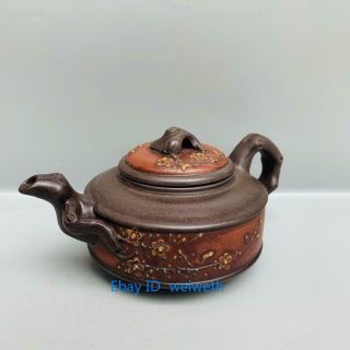 Vintage Chinese Yixing Zisha Teapot Handmade Hand Craft Plum Pot Pot Teapot
