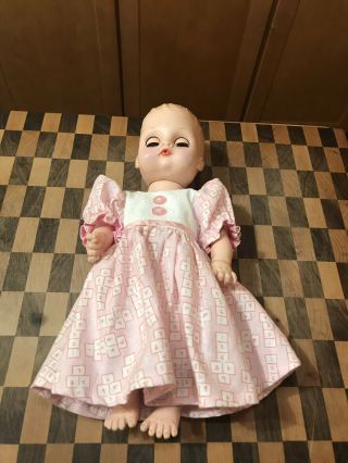 Vintage Jolly Toy Co.  Doll 23 " Composition Head Cloth Body,  Sleep Eyes 1972