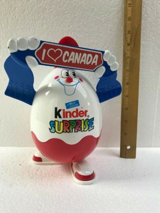 Kinder Surprise Large Figure Storage Avertising 9 " I Love Canada Exclusif Rare
