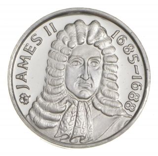 Rare King James Ii.  925 Sterling Silver - Round Limited Edition Series 454