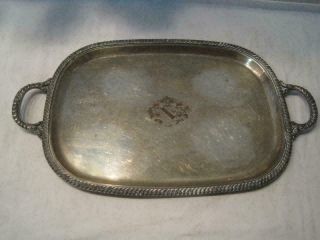 Vintage Large (18 ") Rectangular Silver Plated Serving Platter Tray