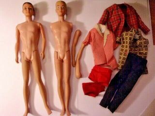 Vintage Mattel Barbie Ken Dolls Plus Clothes Tlc Parts Repair