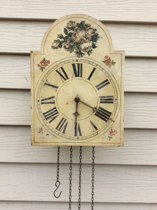 Antique German Wag On The Wall Clock Movement & Dial,  Parts / Repairs