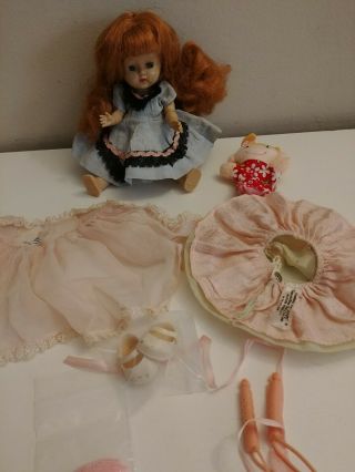 Vintage 7 1/2 " Hard Plastic Doll Ginger W Clothes Tags Shoes Look