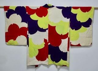 Japanese Kimono Silk Antique Haori / Very Rare / Sakura / Vintage Silk /242