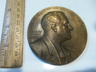 Rare Vintage Franklin D.  Roosevelt Bronze Medallion 1st & 2nd Inauguration