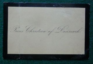 Antique Mourning Calling Card Prince King Christian X Denmark Glücksburg