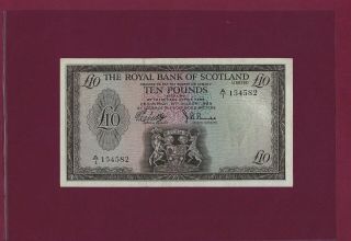 The Royal Bank Of Scotland 10 Pounds 1969 P - 331 Ef,  Rare Uk Great Britain