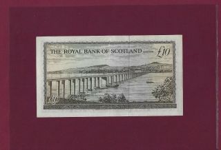 THE ROYAL BANK OF SCOTLAND 10 POUNDS 1969 P - 331 EF,  RARE UK GREAT BRITAIN 2