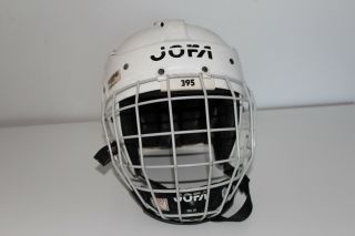 Vintage Jofa 395 Jr White Hockey Helmet / 386 Jr Shield Cage Rare / L@@k