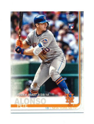 2019 Topps Update Mini Us198 Pete Alonso Rc Rookie Debut Ny Mets Rare Sp/291