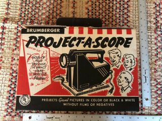 Antique Brumberger 1950s Project - A - Scope Image Projector & Instructions