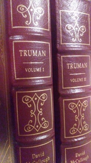 Truman By David Mccullough - Signed - - Easton Press Leather - Rare 2 Vol Set