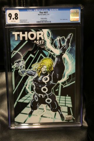 Thor 617 Peterson Tron Variant Cgc 9.  8 First 1st Kid Loki Disney Hot Rare 1:15