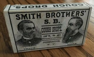 Antique Early 1900’s Smith Brothers’ Cough Drops Box Poughkeepsie,  York