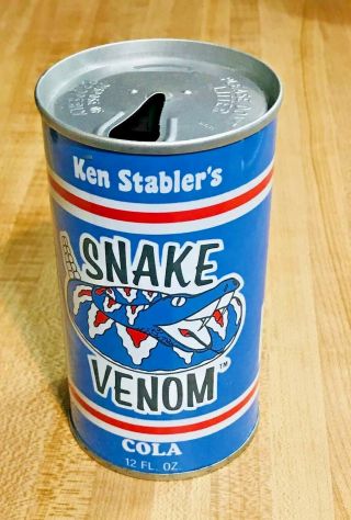 Houston Oilers Ken Stabler Snake Venom Soda Can Very Rare