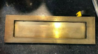 Extra Large Antique Brass Letter Box Cover.  16 " X 5 "