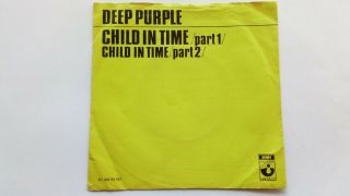Deep Purple»child In Time«1972 Vg/vg Netherlands 7 " Single Yellow Rare