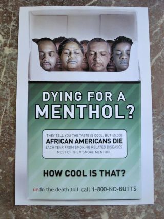Rare Dead People Cigarette Box Anti Smoking Poster African American Ad Campaign