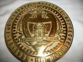 Rare Virginia Metalcrafters Brass Trivet Georgia Tech Seal - George C.  Griffin