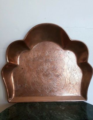 Antique Art Nouveau Copper Crumb Tray Joseph Sankey Copper Tray