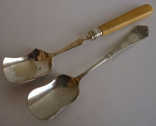 2 Vintage Silver Plated Stilton Cheese Scoop Spoons
