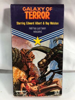 Rare Galaxy Of Terror Vhs Tape - Cult Horror - 1988