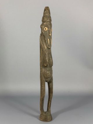 181006 - Old And Rare Tribal African Konso Waka Grave Figure - Ethiopia.