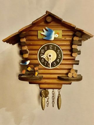 Vintage Antique German Bobbing Bird Cuckoo Clock Lux Keebler Novelty
