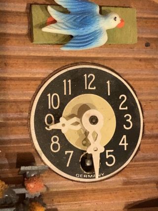 Vintage Antique German Bobbing Bird Cuckoo Clock Lux Keebler Novelty 3