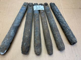 6 Antique Vintage Oval Old Cast Iron Window Sash Weights 6 Pounds 1900