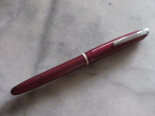 Rare Vintage " Scroll " Dark Red/white Colour Ball Point Pen.  1950.  U.  K.