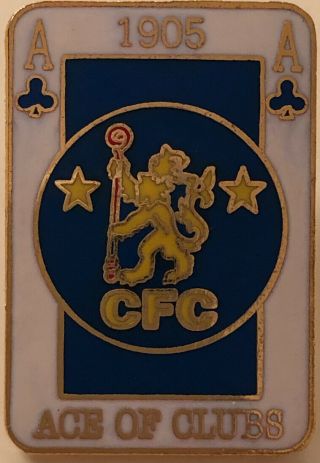 Chelsea Football Ace Of Clubs Pin Badge Brooch Old Rare